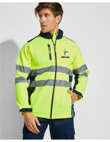 SOFTSHELL HOMME HAUTE VISIBILITÉ PERSONNALISABLE 320G "ANTARES"
