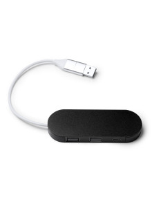 HUB USB/USB-C personnalisable en aluminium recyclé "DORIAN" | SIP19