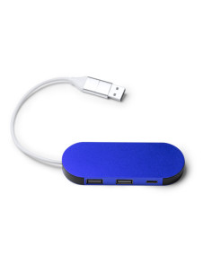 HUB USB/USB-C personnalisable en aluminium recyclé "DORIAN" | SIP19