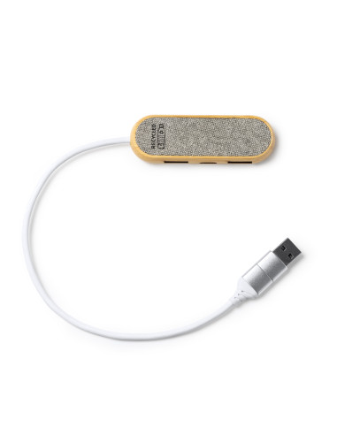 HUB USB/USB-C EN BAMBOU ET RPET "BADOC"