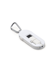 Porte-clés chargeur multicâble promotionnel en bambou | SIP19