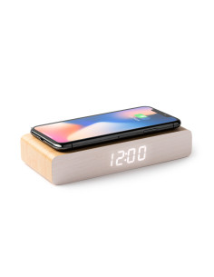 Horloge chargeur à induction personnalisable en bois  "ICARUS" | SIP19