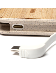Powerbank induction personnalisé en bambou 5000 mah "BRENER" | SIP19