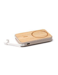 Powerbank induction personnalisé en bambou 5000 mah "BRENER" | SIP19