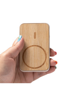 Powerbank induction personnalisé en bambou 5000 mah "BRENER" | SIP19