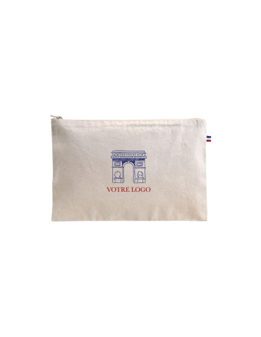 TROUSSE COTON BIO À PERSONNALISER MADE IN FRANCE "LEONTINE" 20x13cm