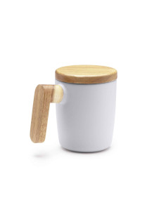 Mug promotionnel en céramique couvercle bambou "LOVET" 350 ml | SIP19