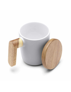 Mug promotionnel en céramique couvercle bambou "LOVET" 350 ml | SIP19