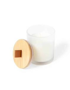 Bougie aromatique personnalisable en verre et bambou "LONKA" | SIP19