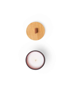 Bougie aromatique personnalisable en verre et bambou "LONKA" | SIP19