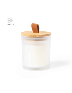 Bougie aromatique personnalisable en verre et bambou "LONKA" | SIP19
