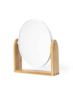 Miroir publicitaire pivotant 2 faces en bambou "RINOCO" | SIP19