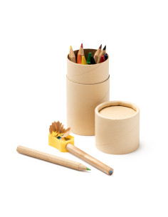 Set de crayons personnalisable en carton naturel "WALDO"| SIP19