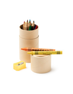 Set de crayons personnalisable en carton naturel "WALDO"| SIP19 2