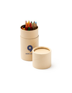 Set de crayons personnalisable en carton naturel "WALDO"| SIP19