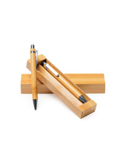 Parure de 2 stylos personnalisables en bambou "KIOTO" | SIP19
