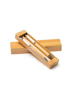 Parure de 2 stylos personnalisables en bambou "KIOTO" | SIP19