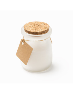 Bougie personnalisée en verre avec bouchon en liège "SURNA" | SIP19