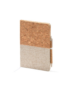 Carnet A5 imprimable en liège et coton avec stylo "ROBIN" | SIP19