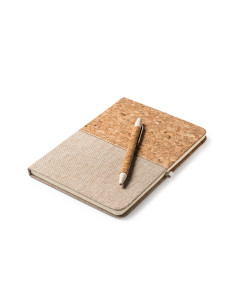 Carnet A5 imprimable en liège et coton avec stylo "ROBIN" | SIP19