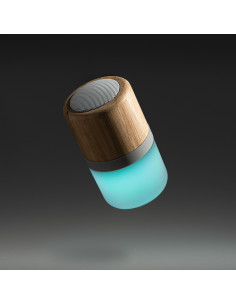Enceinte lumineuse bluetooth à personnaliser en bambou "OZCAN" | SIP19