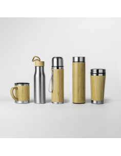 Thermos publicitaire bambou et acier inoxydable "FENGI" 420 ml | SIP19