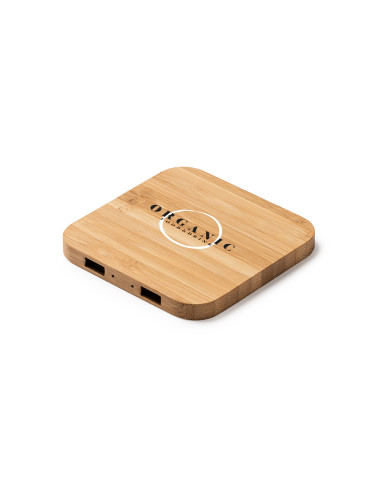 CHARGEUR À INDUCTION PERSONNALISÉ EN BAMBOU 5W "NEBULA"