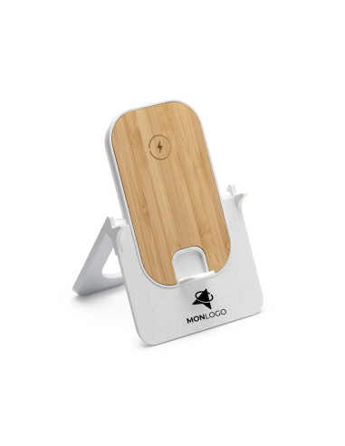 SUPPORT CHARGEUR INDUCTION PROMOTIONNEL EN BAMBOU "ALOK"