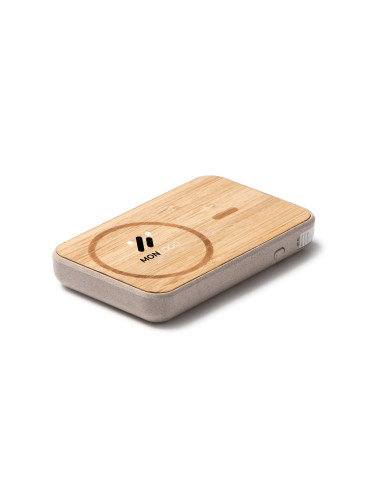POWERBANK INDUCTION PERSONNALISÉ EN BAMBOU 5000 MAH "BRENER"