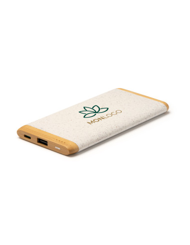 POWERBANK PERSONNALISÉ EN BAMBOU ET FIBRE DE BLÉ 5000 MAH "KASIM"