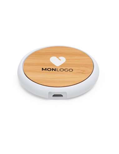 CHARGEUR À INDUCTION PERSONNALISÉ EN BAMBOU 5W "SOYUZ"