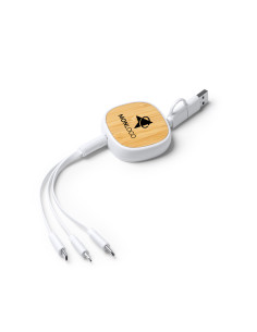 CHARGEUR MULTICÂBLE PERSONNALISÉ EN BAMBOU "LENS"