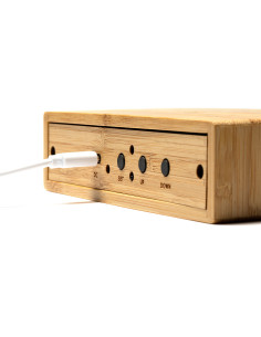 Réveil chargeur induction personnalisé en bambou "DUNCER" | SIP19