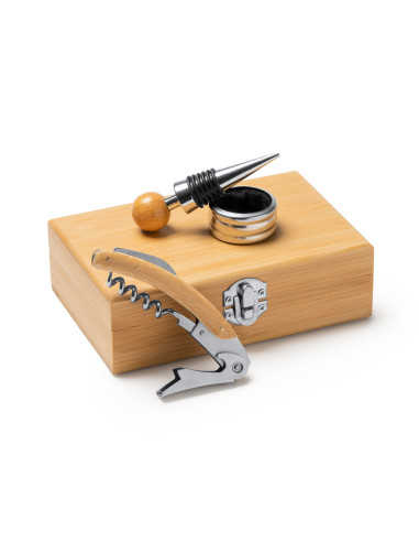 COFFRET SOMMELIER ÉCOLOGIQUE PERSONNALISABLE BAMBOU "TINTOS"