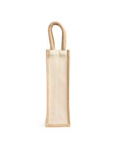 Sac à bouteille imprimé en jute et coton "BELONA" | SIP19