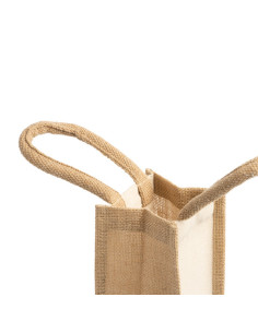 Sac à bouteille imprimé en jute et coton "BELONA" | SIP19