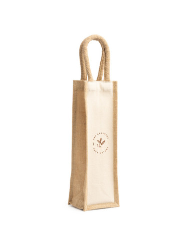 SAC À BOUTEILLE IMPRIMÉ JUTE ET COTON "BELONA"