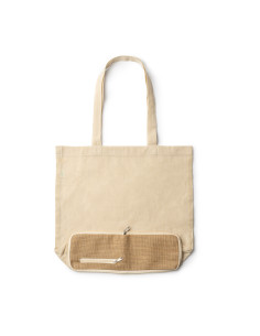 Tote-bag pliable personnalisable en coton et jute 110G "RAKU" | SIP19