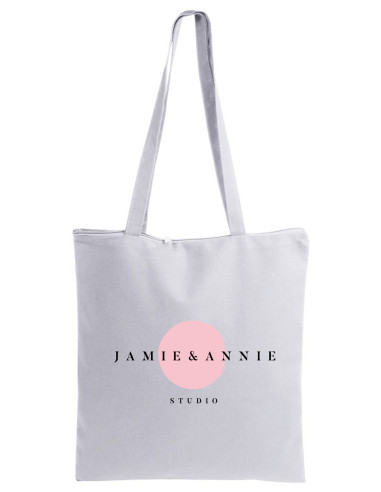 TOTE BAG ZIPPÉ PERSONNALISÉ EN COTON 220G "FUZEM" 38x42cm