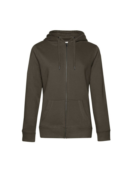 Sweat femme personnalisable à capuche zip en coton 280g "LUNGY" | SIP19