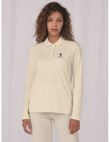 POLO FEMME MANCHES LONGUES PERSONNALISÉ EN COTON 180G "GANNA"