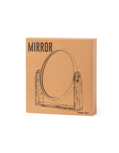 Miroir publicitaire pivotant 2 faces en bambou "RINOCO" | SIP19