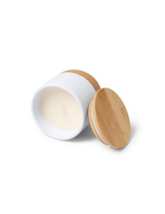 Bougie aromatique personnalisée en liège et bambou "SILKEN" | SIP19