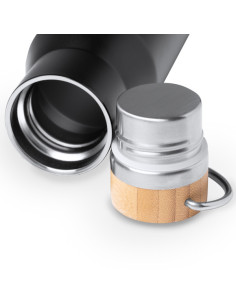 Gourde isotherme personnalisée en acier inox et bambou "MEYER" |SIP19