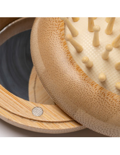 Brosse à cheveux rétractable personnalisée en bambou "SELDON" | SIP19