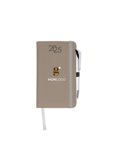 PACK AGENDA HEBDOMADAIRE 2025 + STYLO PERSONNALISÉS EN QUADRI
