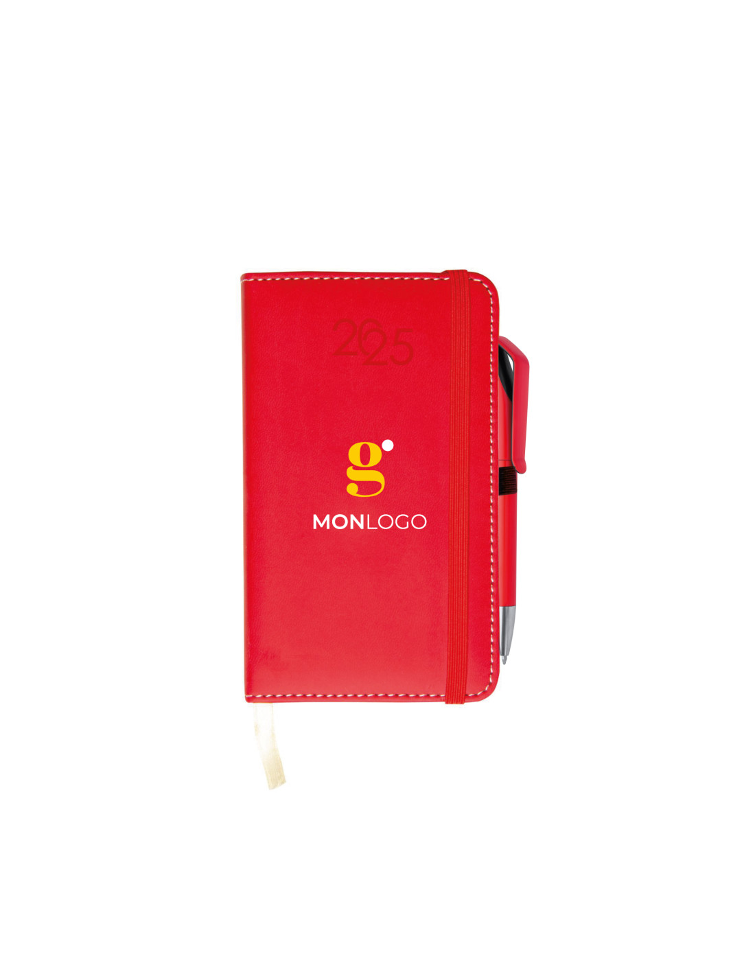 PACK AGENDA HEBDOMADAIRE 2025 + STYLO PERSONNALISÉS EN QUADRI