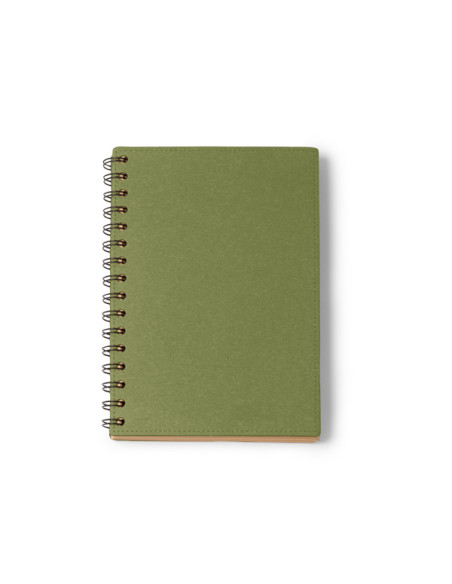 Carnet promotionnel à spirale A5 en carton recyclé "NUSAX" | SIP19