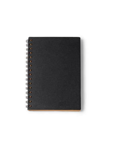 Carnet promotionnel à spirale A5 en carton recyclé "NUSAX" | SIP19