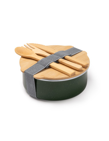 LUNCH BOX PROMOTIONNELLE EN MÉTAL ET BAMBOU 750ML "EVELIN"